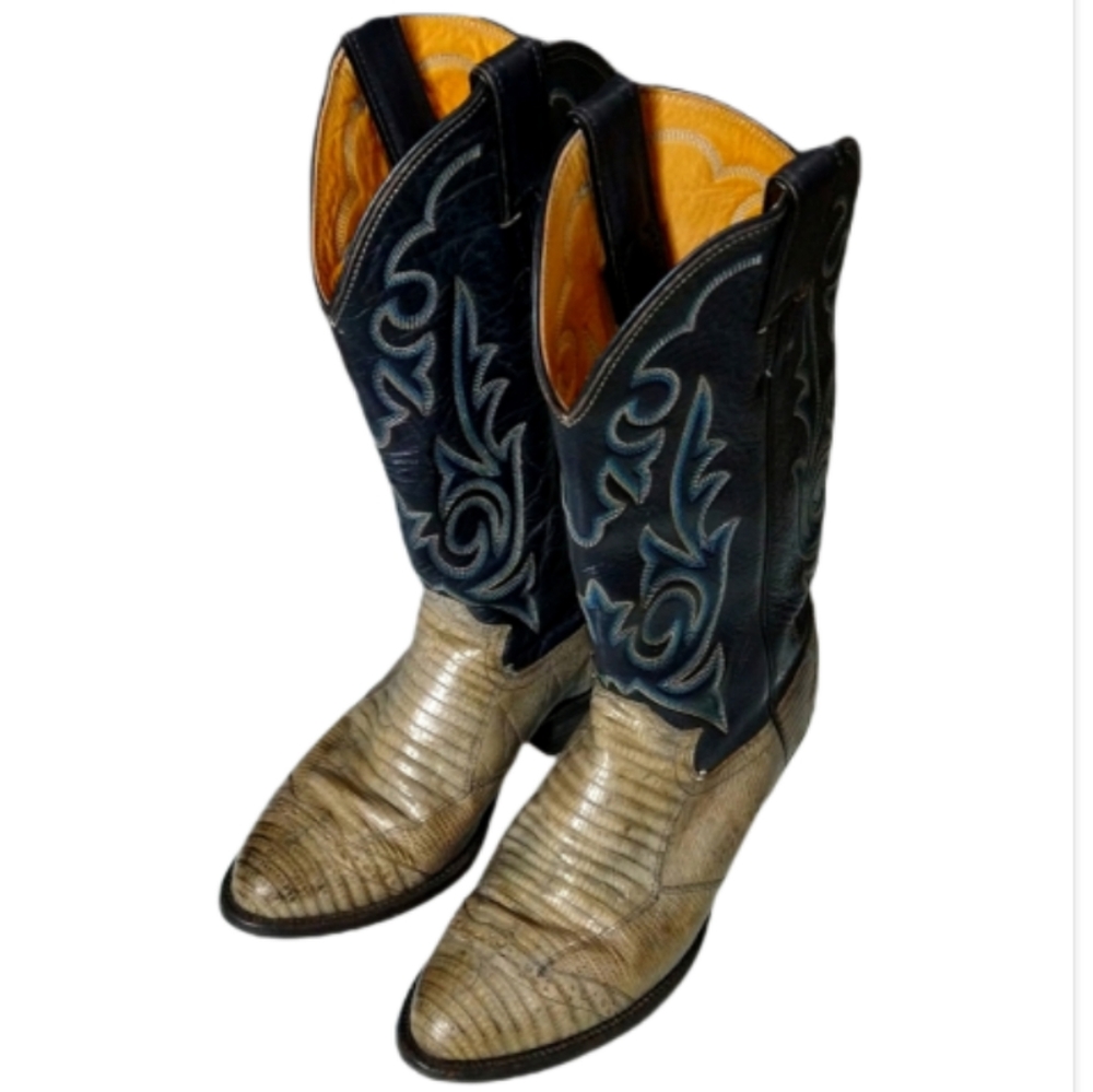 Justin Real Snake Embossed Leather Boots